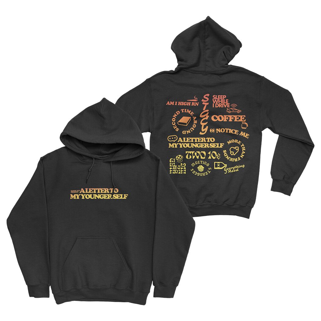 Letter Track List Hoodie Black 2X Quinn XCII Official Store